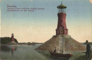 Pancsova, Pancevo; Temes-Duna torkolata, világítótorony / river, Lighthouse (EK)