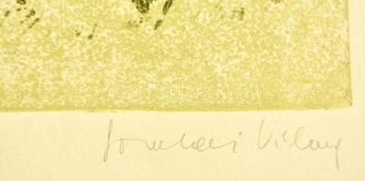 Somlai Vilma (1938-2007): Gesztenye. Színes linó, papír, jelzett, 47×34 cm