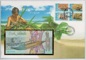 Cook-szigetek 1992. 3$ emlékkiadás borítékban, alkalmi bélyegzésekkel T:I Cook Islands 1992. 3 Dollars commemorative issue in envelope, with stamps C:UNC