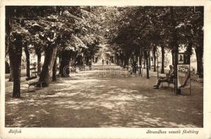 Siófok, Strandhoz vezető fősétány, Lyon reklámtábla