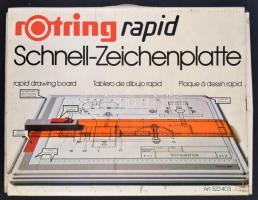Rotring rapid rajztábla vonalzójával, eredeti dobozában, 52x39,5 cm