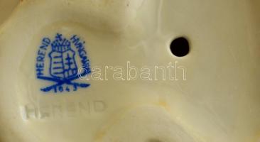 Herendi kacsa pár, kézzel festett, jelzett (koronás), hibátlan, m: 6,5 cm