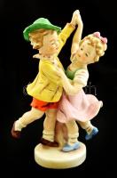 Gräfenthal táncoló pár, kézzel festett, jelzett, kis kopásokkal, m: 17 cm