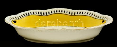 Arzberg áttört virágmintás tálka, matricás, jelzett, kopásokkal, 18×11×^,5 cm