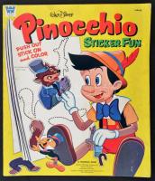 cca 1962 Walt Disney Pinocchio matricás album, Whitman Book, angol nyelven, használatlan / Walt Disney Pinocchio Sticker Fun album, unused