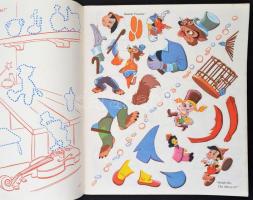 cca 1962 Walt Disney Pinocchio matricás album, Whitman Book, angol nyelven, használatlan / Walt Disn...