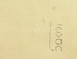 Tevan Margit (1901-1978): Kis tálka, fém, jelzett, 15×15 cm