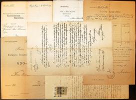 1880-1920 8 db adózással kapcsolatos okmány