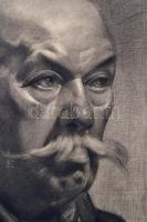 Szegedi Molnár Géza (1906-1970): Portré. Szén, papír, jelzett, szélén apró tűnyomok, 45x35 cm