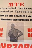 1949 Az MTE által rendezett Szalai Imre birkózó emlékverseny plakátja, hajtogatott, jó állapotban, 5...