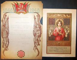 Dekoratív katonai és vallási témájú emléklap