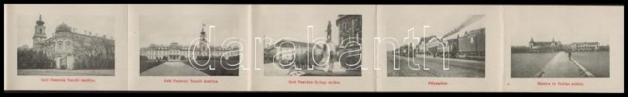 Keszthely, Kossuth Lajos utca, gyógyszertár, leporellólap belül vasútállomással. Nádai J. kiadása, W...