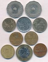 10db-os vegyes külföldi fémpénz tétel, benne Ausztrália, Franciaország, Mexikó, Kolumbia és Szerbia T:2-3 10pcs of various coins, including Australia, France, Mexico, Colombia and Serbia C:XF-F