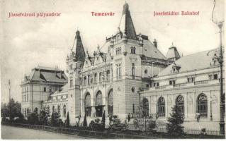 Temesvár, Timisoara; Józsefvárosi pályaudvar, vasútállomás / railway station / Bahnhof (vágott / cut)