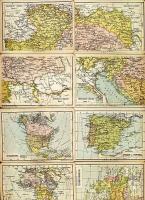 23 db térképes kártya a világ országaival, a hátoldalukon gazdasági és katonai statisztikai adatokkal német nyelven 11x8cm