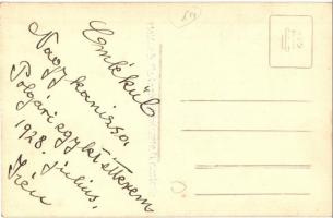 1928 Nagykanizsa, polgári étterem, Szabó Irénke közkedvelt zenekara. Halász S. photo