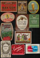 cca 1930-1980 31 db különféle magyar italcímke és kisplakát, különböző méretben