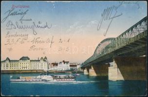 1921 Pozsony, A budai 33. FC focicsapat tagjai és kísérői által felvidéki túráról küldött képeslap a...