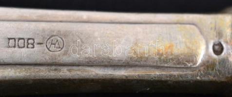 Ezüst (Ag.) lengyel evőeszköz készlet: 6 db kanál, 6 db villa, 6 db teáskanál, 6 db mokkáskanál + 6 ...