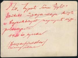 1930 Az UTE szűkebb úszógárdája és a vízilabda-bajnokságot nyert csapat, hátoldalon feliratozott fot...