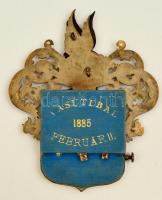 1885 Vasúti bál díszes fém foglalatos táncrend