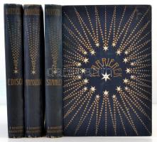 A Karriérek sorozat 3 kötete: Henry Morton Stanley (Bp., 1912); Napoleon (Bp., 1912); Edison (Bp., 1912). Kicsit kopott vászonkötésben, jó állapotban.