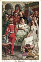 5 db RÉGI Grimm testvérek mesés művészlap; Jancsi és Juliska, A kis kondás. Otto Knubel és O. Herrfu...