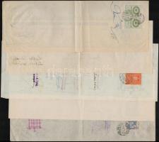 cca 1940 Váltók 20,30f, 1P 1,5P, 15P Budapest, Marcali, Simontornya bélyegzésekkel