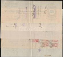 cca 1940 Váltók 10,15,24,48,72f Marcali, Simontornya bélyegzésekkel