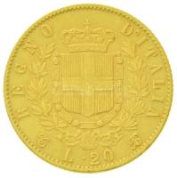 Olaszország 1863T-BN 20L Au "II. Viktor Emánuel" (6,44g/0.900) T:2 
Italy 1863T-BN 20 Lir...