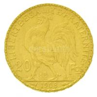 Franciaország 1908. 20Fr Au "LIBERTÉ ÉGALITÉ FRATERNITÉ" utánveret (6,44g/0.900) T:2
Fran...