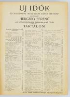1937 Uj Idők. XLIII évfolyam bekötve Szerk.: Herczeg Ferenc. Kissé laza félvászon-kötésben