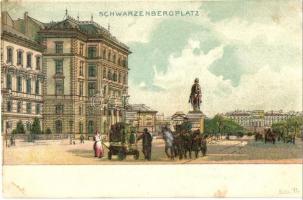 Vienna, Wien; Schwarzenbergplatz / square, litho (EB)