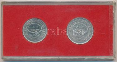 1969. 50Ft Ag + 100Ft Ag "Tanácsköztársaság" pár, eredeti piros MNB tokban T:BU