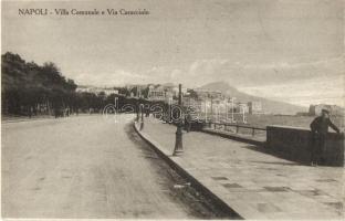 Naples, Napoli; Villa Comunale e Via Caracciolo / town hall and street view (EK)