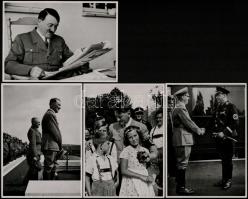 cca 1935 Adolf Hitler nagyméretű cigaretta gyűjtőképek 4 db. Propaganda / Large propaganda cigarette collector picture 12x17 cm