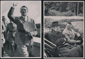cca 1935 Adolf Hitler nagyméretű cigaretta gyűjtőképek 4 db. Náci propaganda / Large propaganda cigarette collector picture Nazi propaganda 12x17 cm