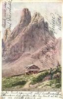 Croda dei Toni, Zwölfer (Südtirol); Zsigmondyhütte / Rifugio Zsigmondy - Comici / rest house. Kriegshilfsbüros des k.k. Ministeriums des Innern, zu gunsten der flüchtlinge aus dem Süden Nr. 298. s: R. Moser (Rb)