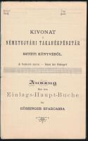 1900 Kivonat a Németújvári Takarékpénztár betéti könyvéből / Auszug aus dem Einlags-Haupt-Buche der ...
