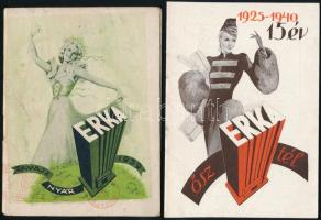 1939-1940 ERKA áruházak ismertető kiadvány, szaknévsor
