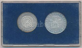 1972. 50Ft Ag + 100Ft Ag "Szent István" pár, kék plasztiktokban T:BU 
Adamo EM38, EM39