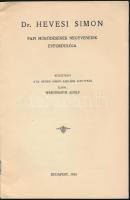 1935 Dr. Hevesi Simon papi működésének negyvenedik évfordulója. Közzéteszi: Wertheimer Adolf. Bp., N...
