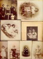 cca 1870-1890 8 db gyermekeket ábrázoló keményhátú fotó