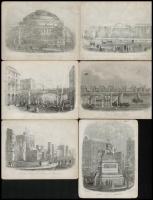 cca 1880-1900 London nevezetességei, 12 db acélmetszet, 12×15,5 cm