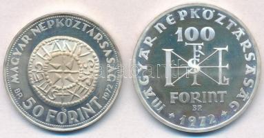 1972. 50Ft Ag + 100Ft Ag "Szent István" pár T:1-(PP) 
Adamo EM38, EM39