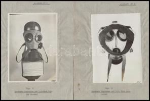 cca 1916-1918 Fényképes olasz nyelvű hadifelszerlés-lajstrom magyar gázálarcokról, 7 lap