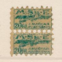 1921-1922 Műegyetemi Sportrepülő Egyesület 20f tagsági bélyegpár
