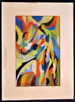 Németh jelzéssel: Kompozíció. Akvarell, karton, 36×23 cm