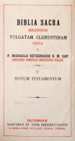 Biblia Sacra I.-V: Vetus et Novum Testamnentum. Ratisbonae, 1922. Egészvászon kötésben