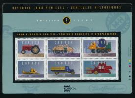 Historical commercial vehicles block in decorative holder, Történelmi haszongépek blokk díszcsomagolásban
